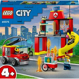 Конструктор LEGO City Пожежне депо та пожежна машина, 153 деталей (60375)