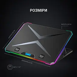 Охолоджувальна підставка для ноутбука GamePro Black (CP940) - мініатюра 12