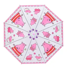 Дитяча парасолька "Бегемотик" MK 5793(Pink) довжина 65,5 см, тростина 60 см, діаметр 84 см