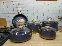 Набір посуду O.M.S. Collection 3042 Blue 9 предметів - мініатюра 2