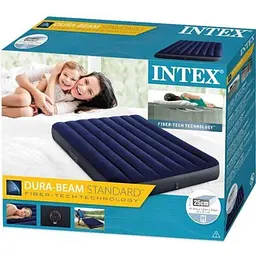 Велюровий двоспальний матрац Intex 64758 191x137x25 см Синій - мініатюра 2