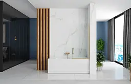 Шторка для ванни Rea Elegant 80 brushed gold нерухома REA-W6601, Універсальна, прозорий, золотий - мініатюра 3