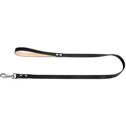 Повідець для собак Collar, одинарний, непрошитий, шкіряний, 122х1,6 см, чорний - мініатюра 2