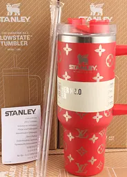 Термокухоль Stanley Quencher H2.0 Tumbler з неіржавкої сталі 1,18 л Red Monogram KT6007838
