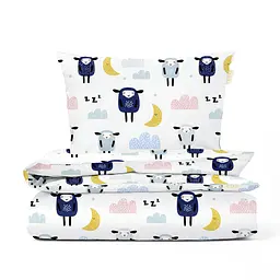 Дитяча постіль Cosas Sheeps без простирадла 110х140 см (SheepBlueSkyeyGrey_140_2)