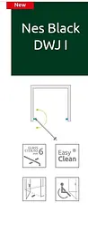 Душові двері Radaway Nes Black DWJ I Frame 80 см 10026080-54-56L - мініатюра 8