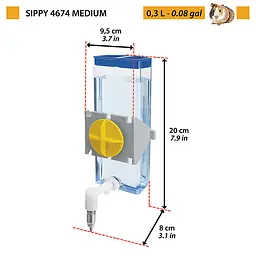 Поїлка для гризунів Ferplast Sippy 4674 M 9,5x8x20 см 300 мл 84674070 - мініатюра 2