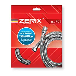 Шланг для душу Zerix Chr.F01 розтяжний 150 см ZX2619, Хром