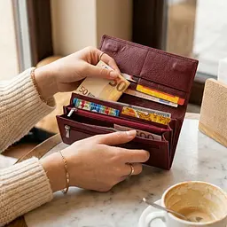 Оригінальний жіночий гаманець з натуральної шкіри ST Leather 22522 бордовий - мініатюра 2
