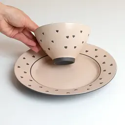 Тарілка глибока МВМ My Home KP-38 ручної роботи 13.5 см світло-рожева (KP-38 LIGHT PINK) - мініатюра 3
