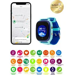 Дитячий годинник - телефон AmiGo GO005 Thermometer 4G WI-FI блакитні - мініатюра 10
