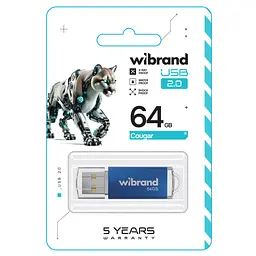 Flash Wibrand USB 2.0 Cougar 64Gb Blue - мініатюра 2