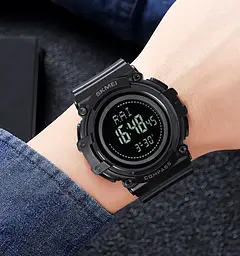 Годинник чоловічий спортивний Skmei 2233 compass з компасом (Чорний) - мініатюра 5