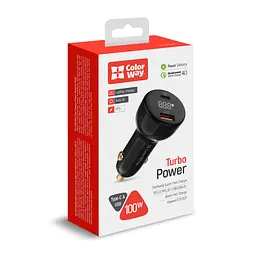 Зарядний пристрій ColorWay Power Delivery PPS USB (USB-A + USB-C) (100 Вт) чорний (CW-CHA044PD-BK) - мініатюра 10