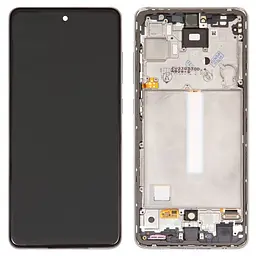 Дисплей Samsung A525 Galaxy A52, A526 Galaxy A52 5G, білий, з рамкою, Оригінал (переклеєне скло)