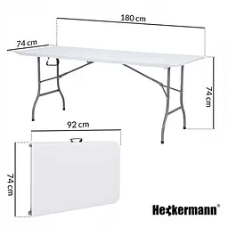 Стіл складаний переносний Heckermann 180x74x74 см White (XJM-Z180) - мініатюра 3