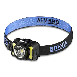 Ліхтар налобний Brevia 600Lm, 3W CREE XPG+COB, 1200mAh/3xAAA, Zoom, з сенсором білий/червоний(14500ERBX1)