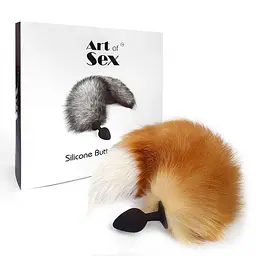 Силіконова анальна пробка з хвостом Art of Sex Red fox, M - мініатюра 6