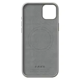 Кожаный чехол-панель для Apple iPhone 15 Plus, FAKE Leather Case, серый, искусственная кожа, премиум, противоударный, защита всего корпуса, с мягкой подкладкой, поддержка MagSafe и беспроводной зарядки, ArmorStandart (ARM76295) - мініатюра 2