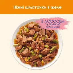 Вологий корм для котів Cat Chow Adult ніжні шматочки в желе з лососем та зеленою квасолею 85 г - мініатюра 3