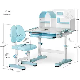 Комплект меблів Mealux Octo Blue: стіл + стільчик + полиця (BD-33 BL) - мініатюра 2