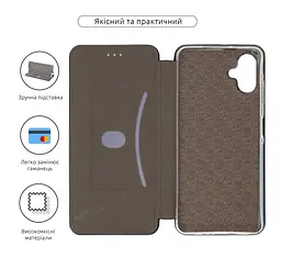 Чехол-книжка для Samsung Galaxy A06 (A065), G-Case, черный, кожаный чехол-книга из экокожи (PU) и TPU, с магнитом, с подставкой и вместительным кардхолдером, противоударный, защита всего корпуса, ArmorStandart (ARM80127) - мініатюра 3