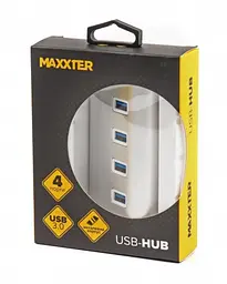 USB концентратор (Hub) 3.0 Maxter 4 порти метал, сріблястий - мініатюра 4