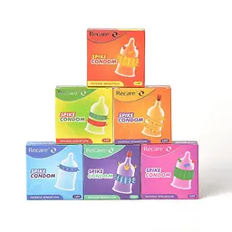 Насадка на член Recare Spike Condom Blue (презерватив з шипами) - мініатюра 8