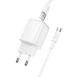 МЗП Borofone BAS81A Star 10.5W (2USB-A) + кабель USB to Type-C White - мініатюра 2