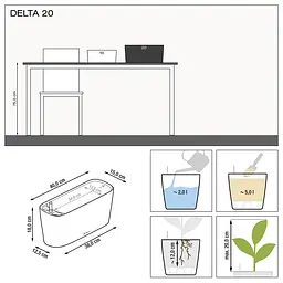 Вазон Lechuza Delta Premium, 5 л, білий (15560) - мініатюра 4
