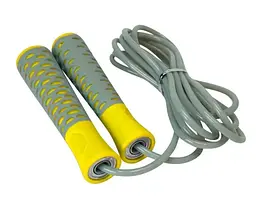 Скакалка PowerPlay 4206 Jump Rope PRO+ Сіро-жовта 2,75 м (PP_4206_Grey/Yellow) - мініатюра 3