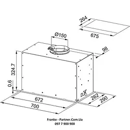 Витяжка вбудована Franke Box Flush EVO FBFE BK MATT A70 (305.0665.365) - мініатюра 2