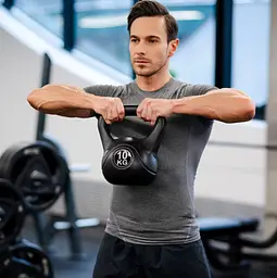 Гиря вінілова Gymtek 10кг чорний - мініатюра 4
