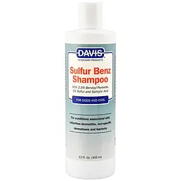 Шампунь Davis Sulfur Benz Shampoo девіс сульфур бенз для собак та котів із захворюваннями шкіри 355 мл