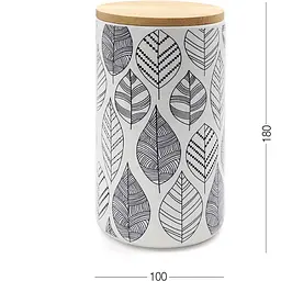 Ємність для зберігання МВМ My Home 1100 мл біла (KP-15 L WHITE/WOOD) - мініатюра 2