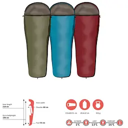 Спальний мішок Grand Canyon Whistler 190 13°C Red Dahlia Left (340001) - мініатюра 11