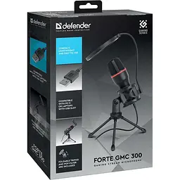 Ігровий стрім мікрофон Defender Forte GMC 300 USB, 1.5 м (64631)