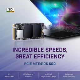 Накопичувач SSD Transcend m.2 NVMe 256GB 2242 PCIe 4.0x4 3D TLC DRAM-less (TS256GMTE410S) (TS256GMTE410S_) - мініатюра 6