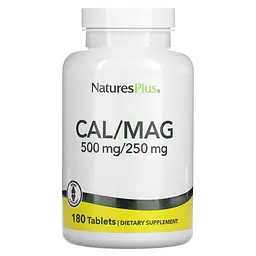 Кальцій та магній, Cal/Mag, 500/250 мг, 180 таблеток Nature's Plus vit0001801