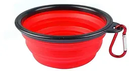 Силіконова складна дорожня миска Derby Food Grade TPE Collapsible Dog Bowl, 1 л Червоний