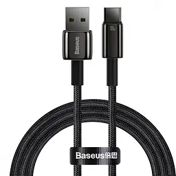 Кабель Baseus Tungsten Gold Fast Charging Data Cable USB to Type-C 100W 1m Black (CAWJ000001)