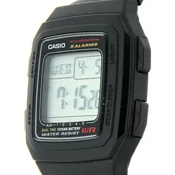 Спортивні чоловічі кварцові наручні годинники Casio оригінал Японія Collection F-201WA-1AEG з полімерним - мініатюра 2