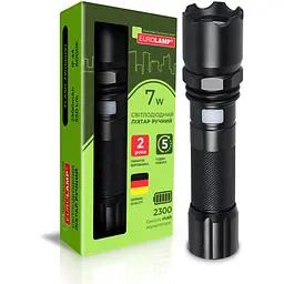 Світлодіодний ліхтар Eurolamp battery + USB чорний (FLASH-7W(black)) - мініатюра 2