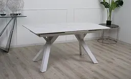 Стіл обідній Prestol Гермес розкладний 160/200x90x76 см білий - мініатюра 4
