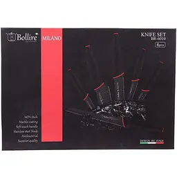 Набір ножів Bollire Milano, 6 предметів, чорний (BR-6010) - мініатюра 2