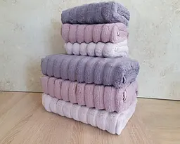 Набір турецьких махрових рушників Cestepe MicroCotton Premium 3 штуки 50x90 + 3 штуки 70х140 Ezgi 2 щільність 600 г/м2 - мініатюра 7