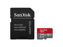 Карта памяти SanDisk Ultra microSDXC UHS-I A1+SD адаптер 256 GB (SDSQUAC-256G-GN6MA)