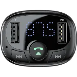 FM модулятор Baseus T Shaped S-09A 2 х USB Type-A, microSD Black (CCMT000001) - мініатюра 5