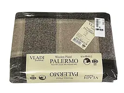Плед Vladi вовняний Палермо No7 Sofa біло-пісочно-касторовий 140*200 полуторний - мініатюра 2