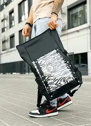 Рюкзак чоловічий Sambag RollTop Hacking чорний принт "Zebra" 41 х 30 х 16 см (24460146m) - мініатюра 2